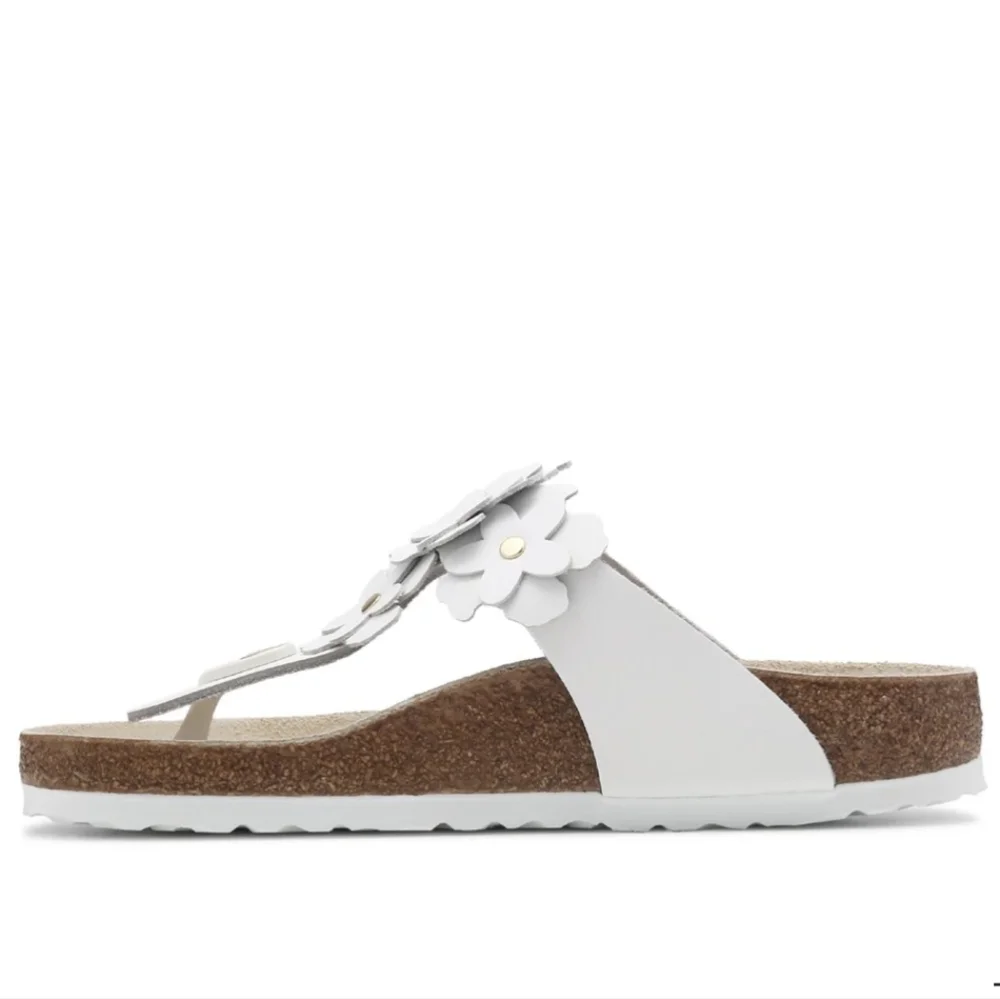 Birkenstock Women's Gizeh Flowers Footbed Sandal in White sz Euro 37 - Picture 12 of 14
